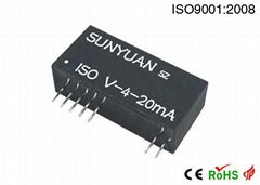 Two-wire loop power supply 4-20mA current to voltage converter