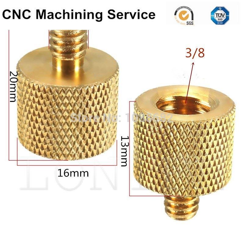 CNC machining parts OEM ODM copper Male Tripod Thread Screw Adapter Brass Diamet