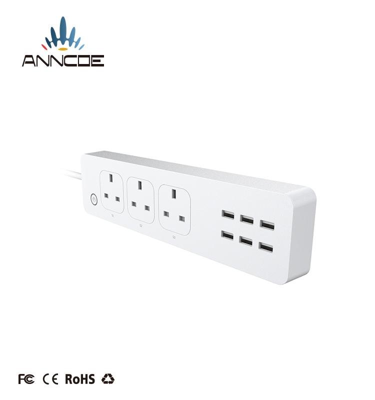 Tuya UK Wifi Smart Power Strip with 6 USB Charging Port and 4 Smart AC Plug 2