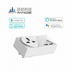 White India smart wifi socket plug with energy monitoring and voice control Type