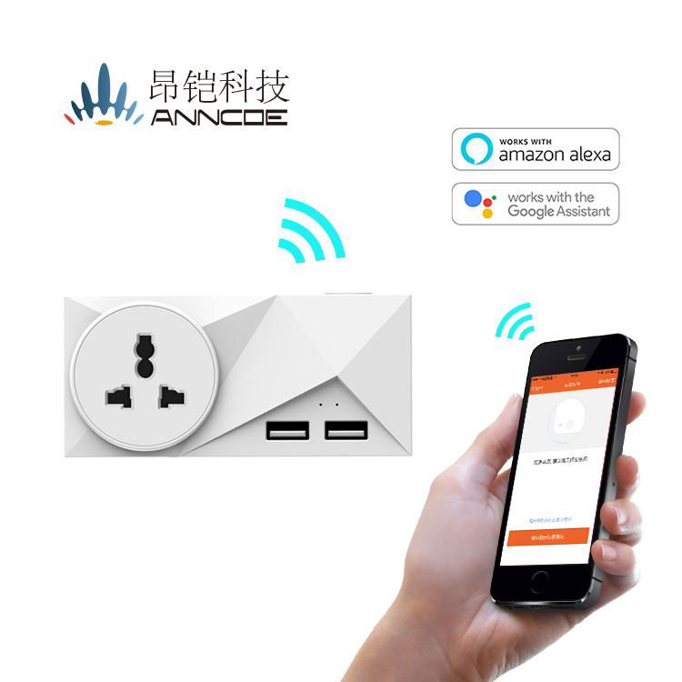 White India smart wifi socket plug with energy monitoring and voice control Type 3