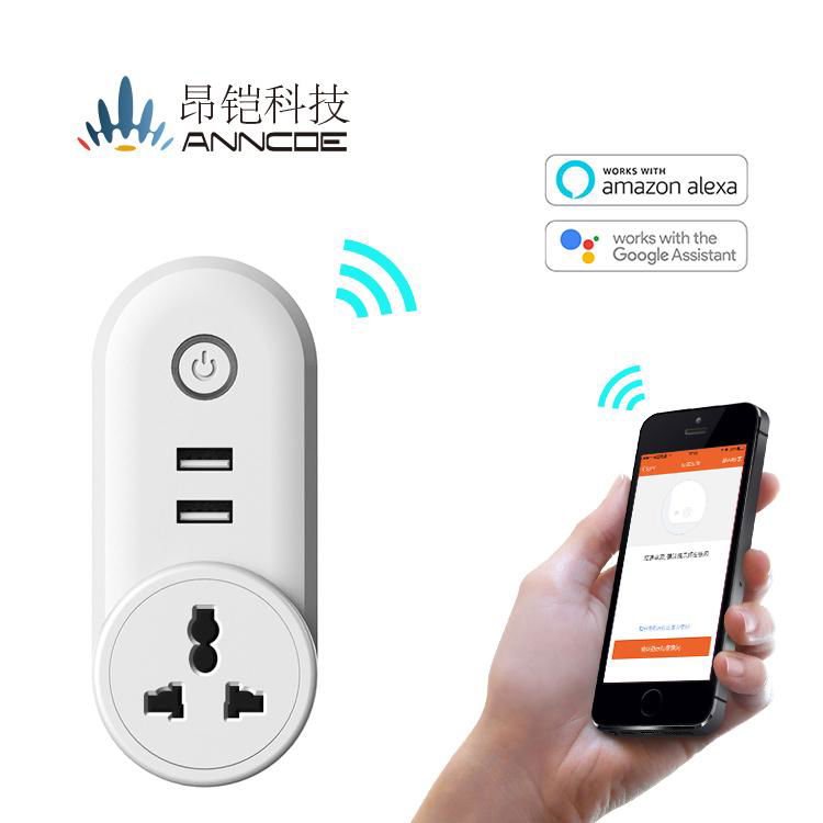 India standard wifi wireless plug socket with dual usb charging ports 3