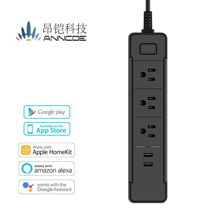 Wifi smart alexa power outlet extender power strip with usb ports support google 4