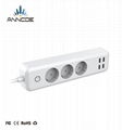  EU Plug extension socket with usb ports surge Protector eu alexa power strip EU 1