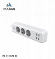  EU Plug extension socket with usb ports surge Protector eu alexa power strip EU 4