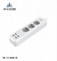  EU Plug extension socket with usb ports surge Protector eu alexa power strip EU 5