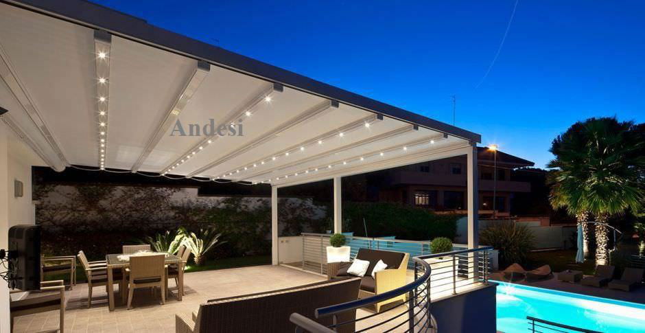 aluminum retractable PVC pergola roof bioclimatic pergola  2