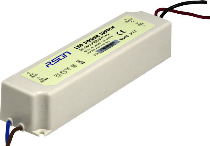 Constant current 60W LED driver power supply with IP67 waterproof level