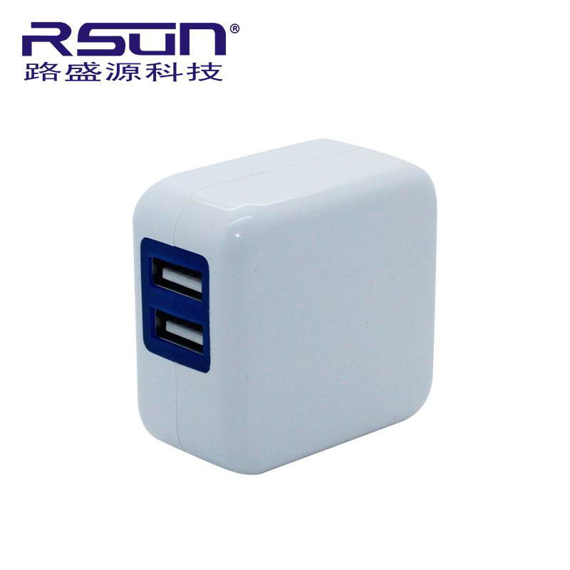 5V 3.4A dual USB foldable plug charger 2 USB charger double USB port charger