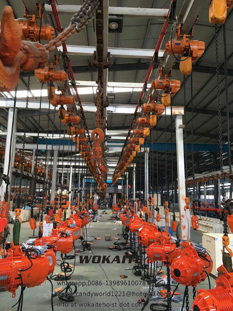 WOKAITE 50 ton electric chain hoist with chains 3