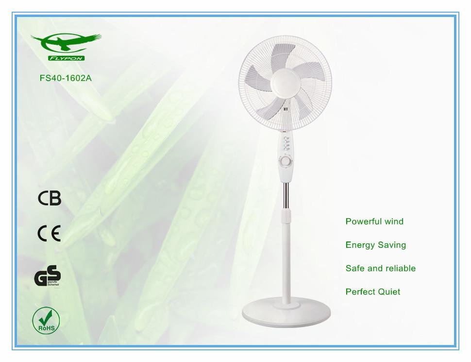 16 Inch 5 PP Leaves Round Base White Color stand Fan for Home  FS40-1601 4