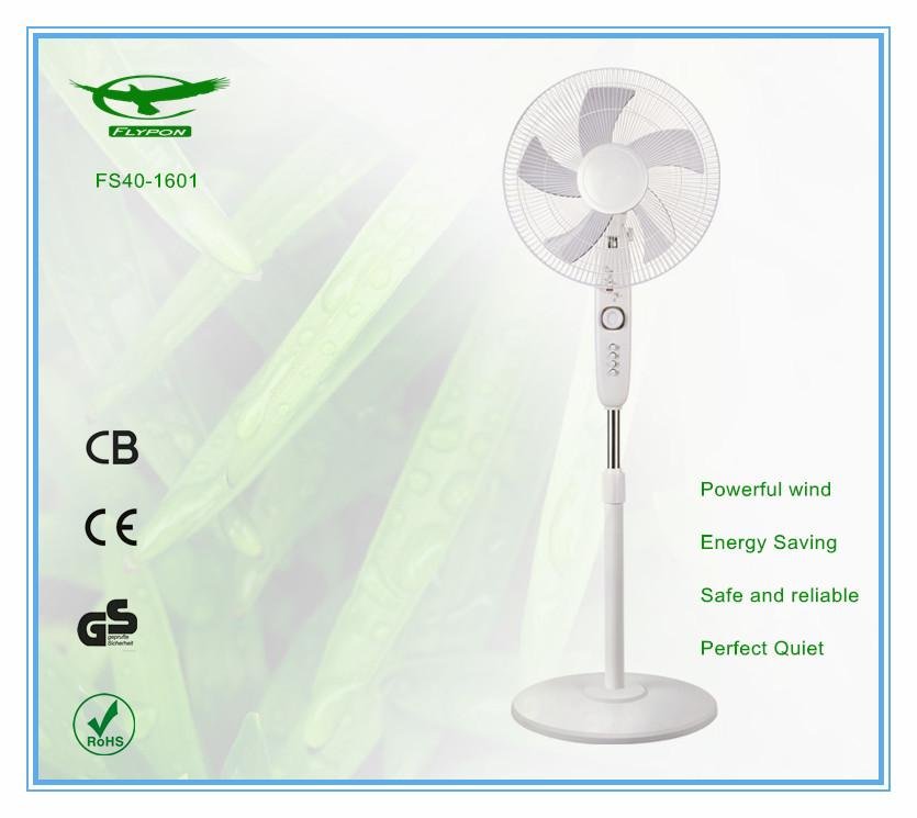 16 Inch 5 PP Leaves Round Base White Color stand Fan for Home  FS40-1601 5