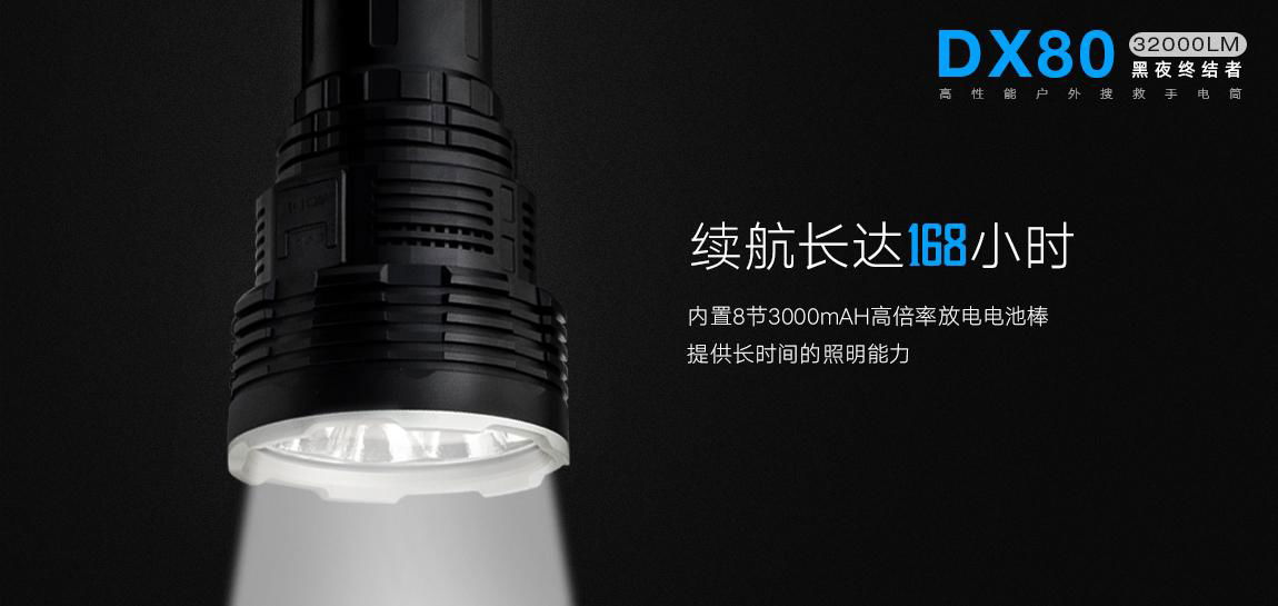 艾美能特IMALENT DX80 32000LM led 强光灯户外强光远射充电手电 4