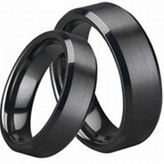 Black Tungsten Carbide Wedding Band Ring