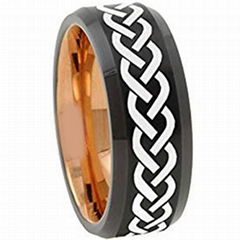 Tungsten Carbide Two Tone Wedding Band Ring