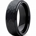 Black Tungsten Carbide Hammered Wedding