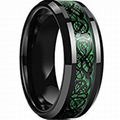 Black Tungsten Carbide Dragon Wedding Band Ring 1