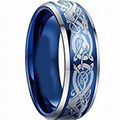 Tungsten Carbide Dragon Wedding Band Ring 1