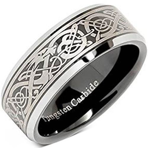 Black Titanium Dragon Wedding Band Ring