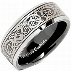 Black Titanium Dragon Wedding Band Ring