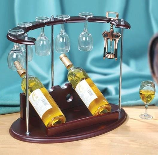 wooden wine holder