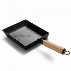 Cast iron skillet square fry pan breakfirst tamagokayi pan