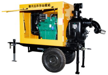 Trailer mount diesel engine sewage flow centrifugal trash pump