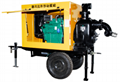 Trailer mount diesel engine sewage flow