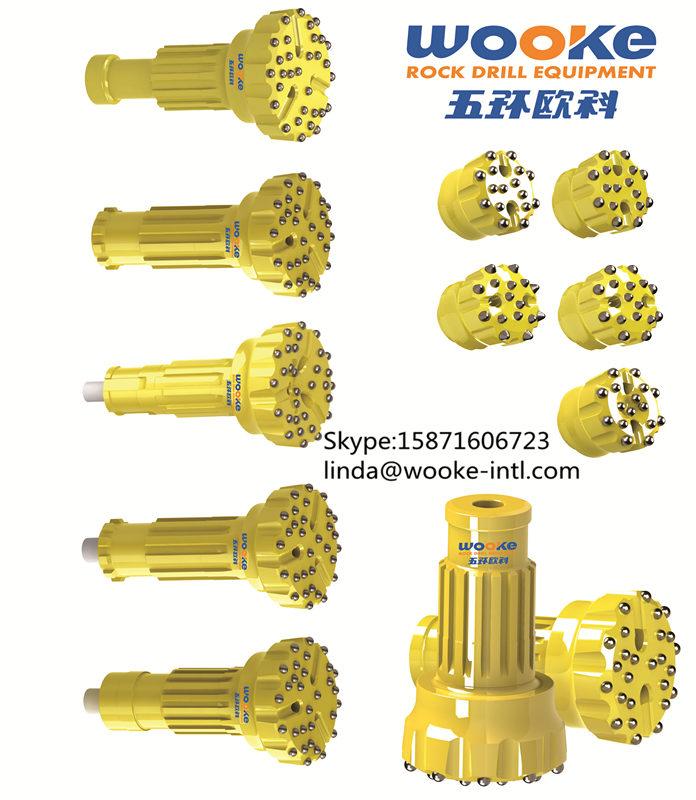 Medium High Air Pressure DTH Hammers Tungsten Carbide Button Bit QL80