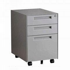 Three Drawer Mobile Pedestal Under Desk steel office Filing cabinet