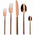Low MOQ silverware rose gold copper cutlery set flatware dinnerware set for wedd 3