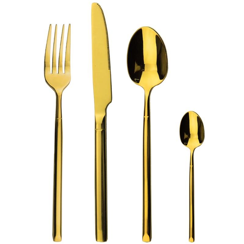 Low MOQ silverware rose gold copper cutlery set flatware dinnerware set for wedd 5