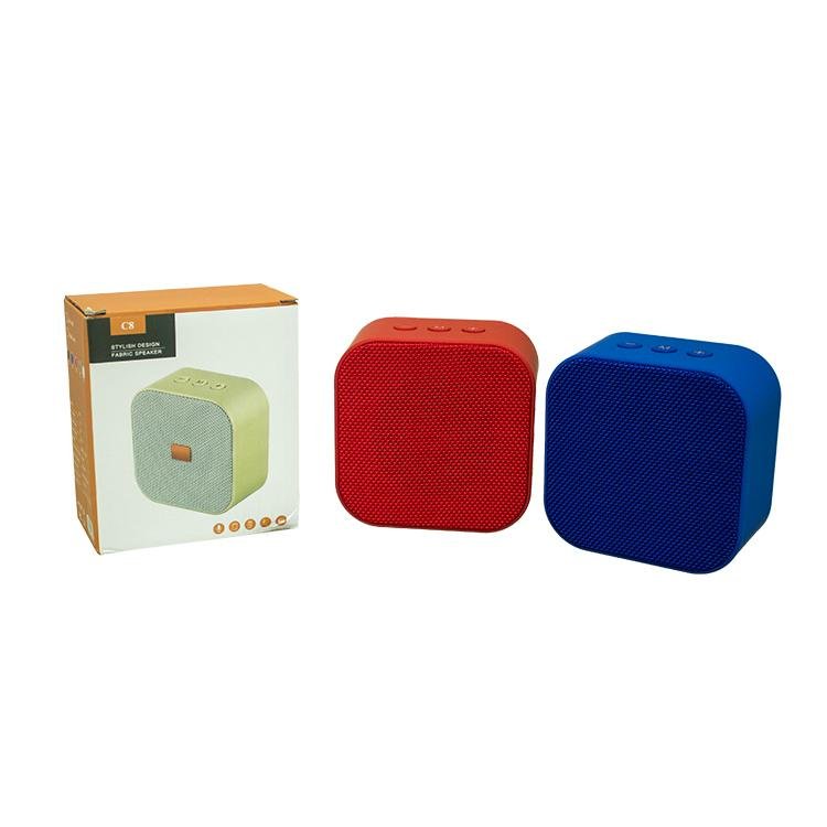 Classic Color Square Fabric Portable Wireless Blue Tooth Mini Super Bass Speaker 5