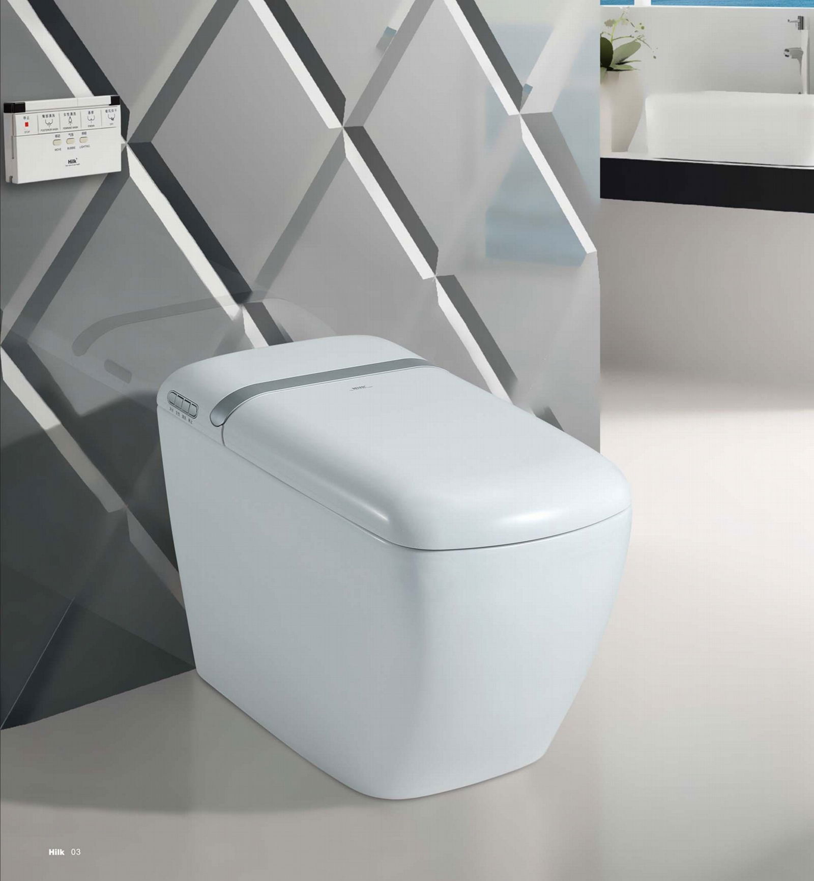  One piece Intelligent Smart Toilet with warm seat auto open and close 