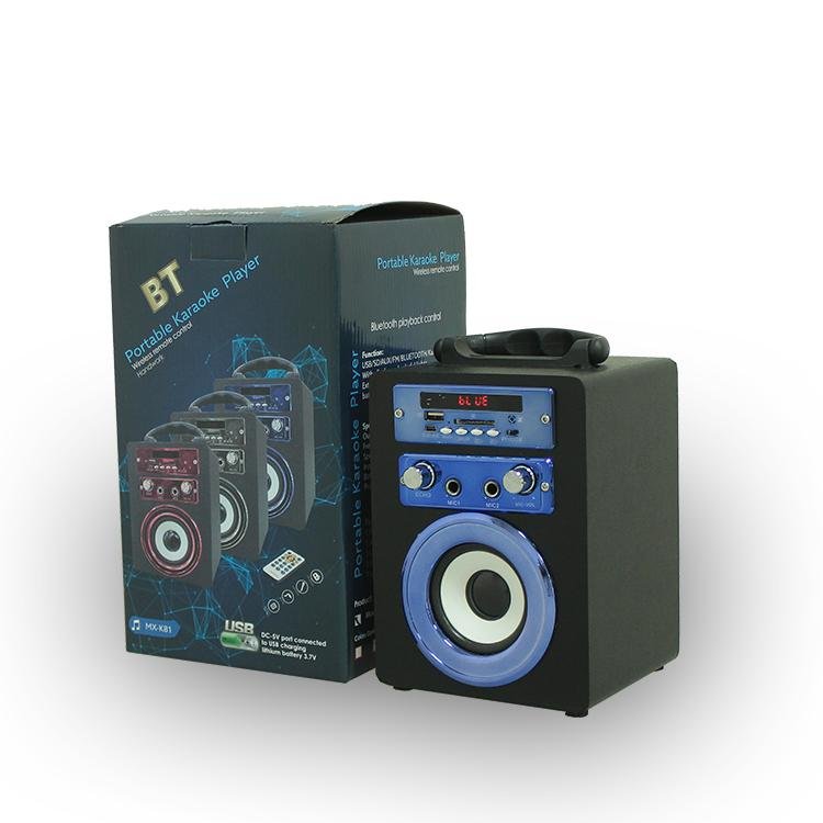 New Style Double Karaoke Wooden Sound Box Multifunction Bluetooth Speaker 4