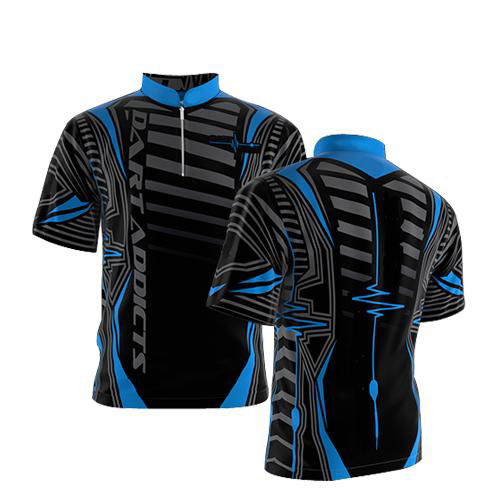 100% polyester Custom Full sublimated Zipper bowling shirts for men 4