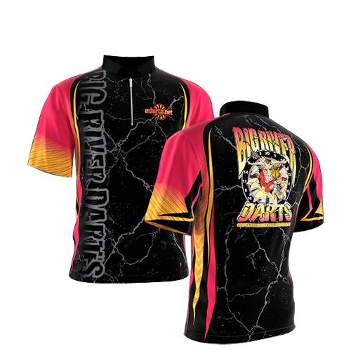 100% polyester Custom Full sublimated Zipper bowling shirts for men 5