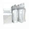 Matellized flat bottom pouch with valve silver dried food packaging bag 1