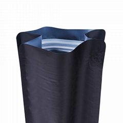 plastic aluminum foil laminated black flat bottom zipper pouch with coffee valve