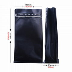 500g flat bottom pouch with zipper and valve for coffee packaging bags