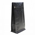 12 oz Black Square Flat Bottom Pouch With Zipper and Valve for Coffee Bags