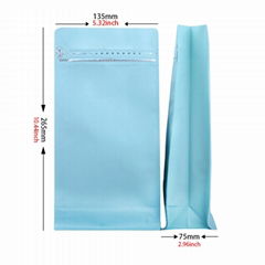 16 oz Flat Bottom Pouch Matt Blue with