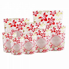 Custom printed plain stand up zipper pouch for tea packaging bag