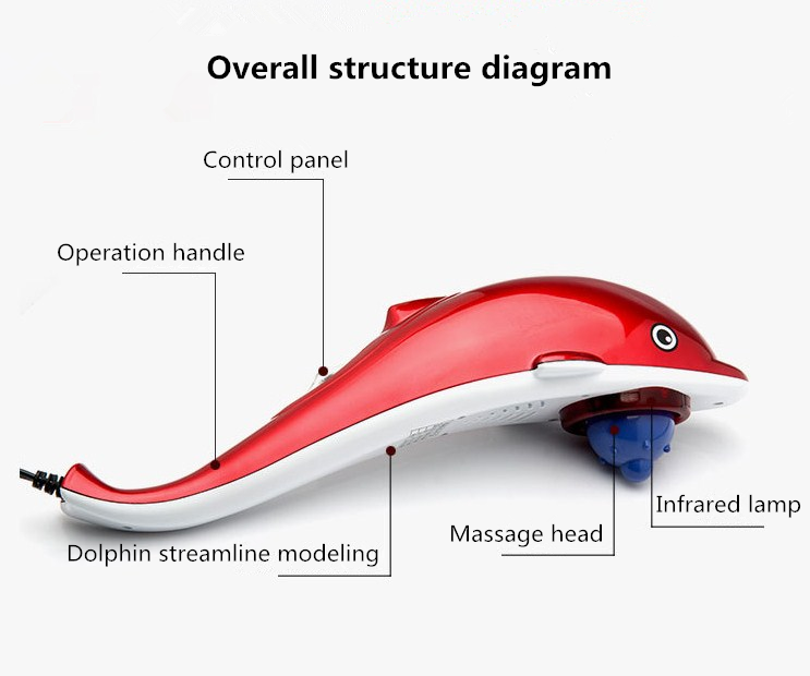 Massage Hammer Electric Vibrating Infrared Handheld Dolphin Massager 4