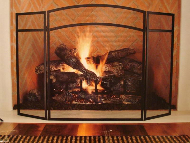 copper fireplace screen