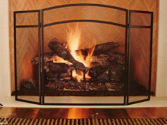 copper fireplace screen