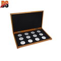 Wholesale high quality wooden display case wooden commemorative coin storage box