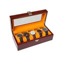 Natural wooden watch box with pillow