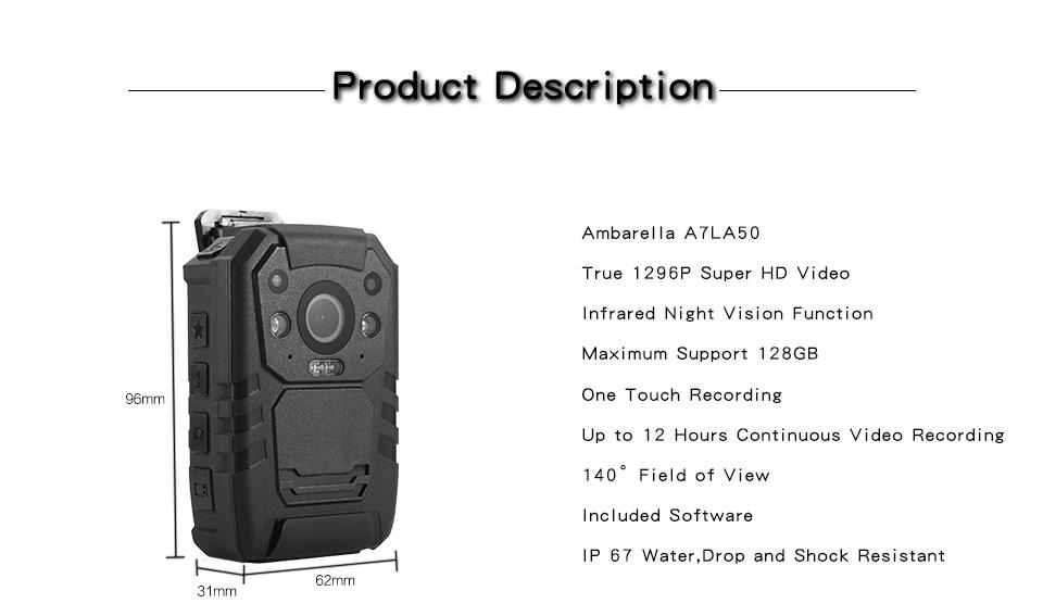 Waterproof Body Worn Camera for Police 4