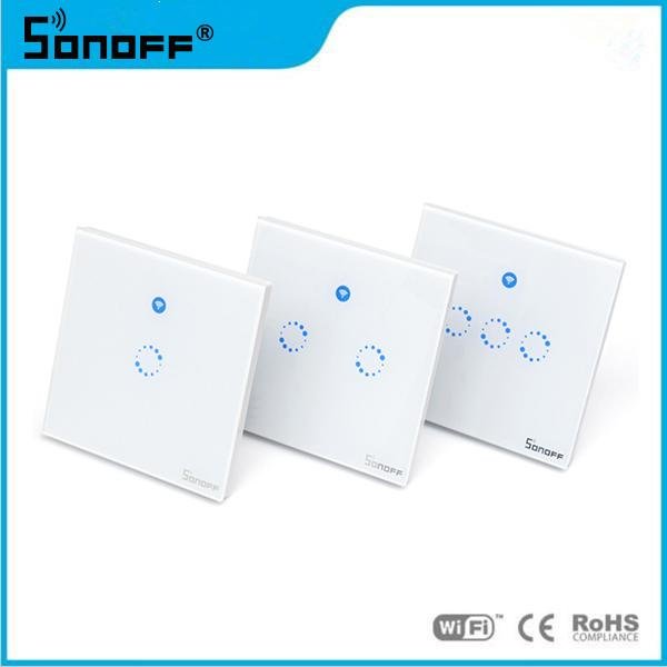 Sonoff T1 US 1 2 3 Gang US Standard WiFi RF Smart Wall Touch Light Switch 600W/g